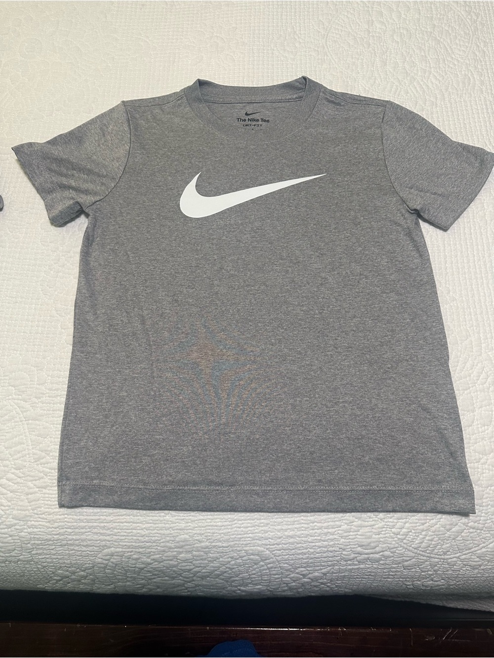 Nike Boys Gray Dri-FIT Swoosh Tee